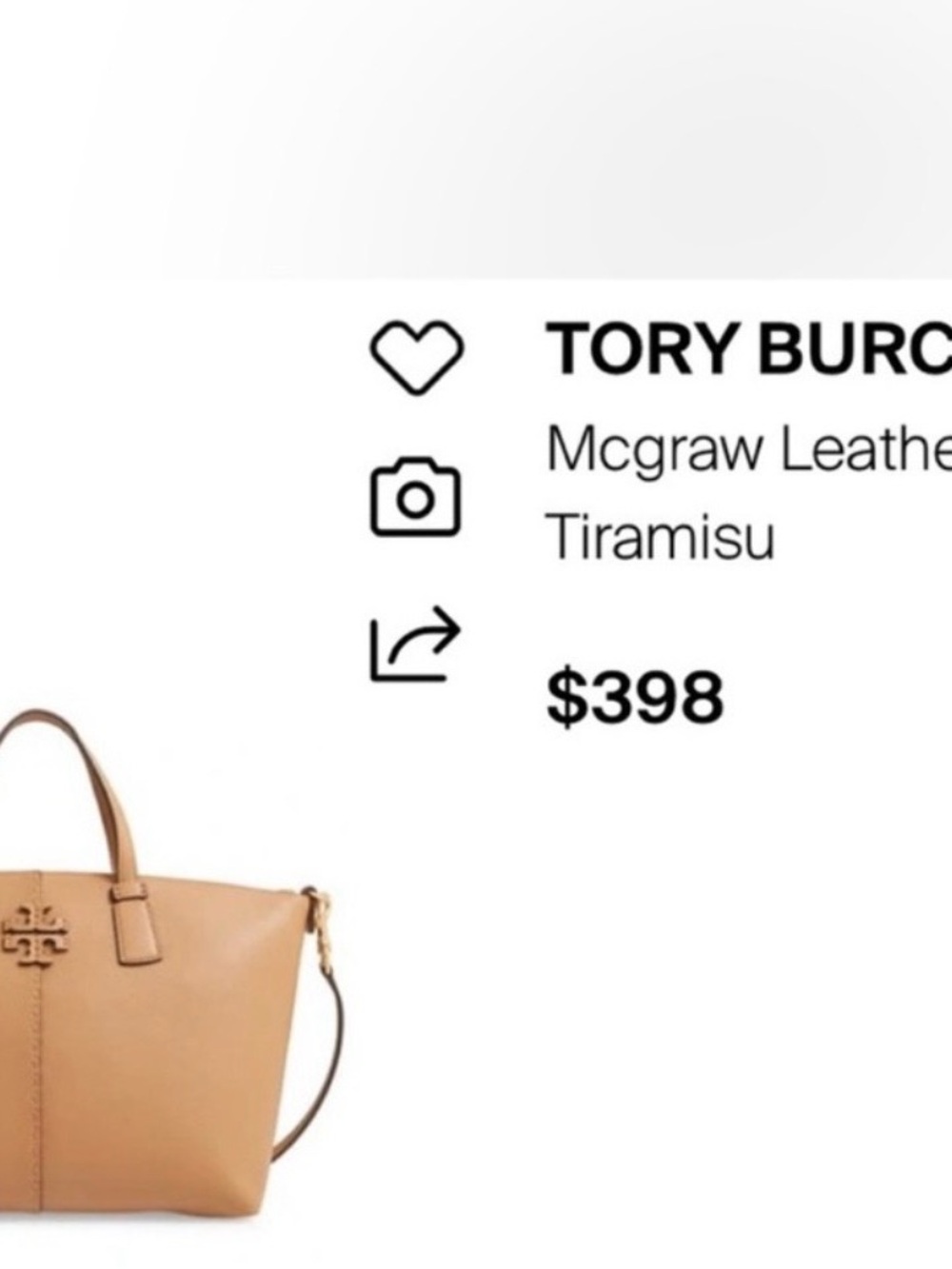 Tory Burch Mc Graw Satchel in Tiramisu - Picture 4 of 9